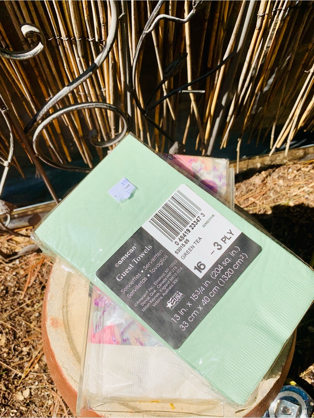 Holder and 2 packs of Mint Green & Floral Guest Towels
